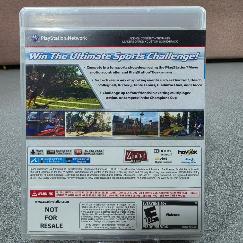 Sony Sports Champions Video Game‎ PS3 One Size Blue Excellent Move Required